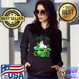Kiss Me Munchkin Cat Shamrock Clover For St Patrick T-Shirt Hoodie