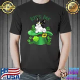 Kiss Me Munchkin Cat Shamrock Clover For St Patrick T-Shirt