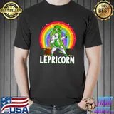 Lepricorn Dabbing Unicorn Happy St Patricks Day Rainbow T-Shirt