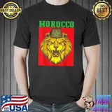 Lion Morocco Flag Sport Football Jersey Moroccan Soccer Fan T-Shirt