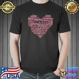 Love heart word cloud shape name pink peach ella maI clasisc shirt