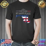 Md Maryland My Happy Place American States Flag Map T-Shirt