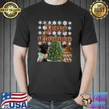 Merry Christmas German Shepherd Wearing Ugly Xmas T-Shirt
