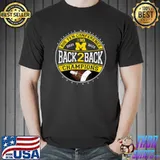 Michigan Wolverines Big Ten Champions Football 2022 Back 2 Back Navy T-Shirt