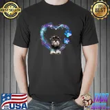 Miniature Schnauzer Dog In Heart Colors Bling T-Shirt