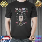 My auntie loves me a latte aunt quote for niece and nephew retro hearts T-Shirt