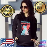 My Cats Are My Valentine Hearts Cat Lover And Valentines Day T-Shirt Hoodie