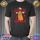 My Goldendoodle Is My Valentine Dog Dad Mom Hearts T-Shirt
