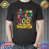 My Kindergarten Kids Are 100 Days Smarter 100th Day School Books Pencils T-Shirt