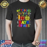 My Teacher Survived 100 Days Of Me 100 School Apple Plaid 100th T-Shirt