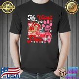 My Valentine Has Paws Couple Maine Coons On Pickup Gnomes Roses T-Shirt