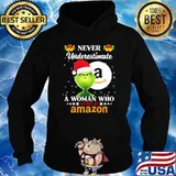 Never Underestimate A Woman Who Works At Amazon Bell Grinch Shirt Hoodie