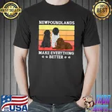 Newfie Newfoundlands Make Everything Better Paw Dogs Vintage T-Shirt