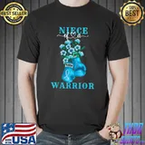 Niece Of A Warrior Cervical Cancer Awareness Support Squad Flowers T-Shirt