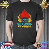 Not Now I'm Gaming I Can't Retro Headphone Video Gamer gaming T-Shirt