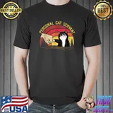 Personal Cat Servant Black Cat Lover Vintage Sunset T-Shirt