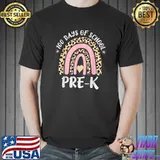 Pre-K Boho Rainbow Leopard 100 Days Of School Teacher T-Shirt