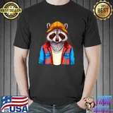 Raccoon Wearing A Hat And A Jacket Raccoon T-Shirt