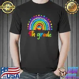 Rainbow Hearts 100 Days Of Fourth Grade Poppin 100th Day Pop It T-Shirt