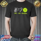 Retired Ladies Peace Love Pickleball Lover Sport T-Shirt