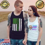 Retro Irish American Flag Distressed Flag St Patrick's Day T-Shirt Tank Top