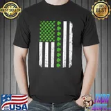 Retro Irish American Flag Distressed Flag St Patrick's Day T-Shirt