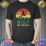 Retro Milf Man I Love Frogs I Frog Toads Milfhunter Comic T-Shirt