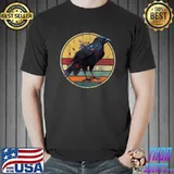 Robot Raven Spy Bird Apparel Futuristic Retro Raven T-Shirt