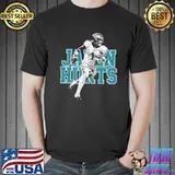 Running jalen hurts grunge graphic white shirt