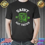Saint Hat Tricks Helmet Leprechaun Lover Hockey St. Patrick's Day T-Shirt