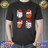 Santa ball sports with christmas hat sport player T-Shirt