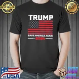 Save America again 2024 Trump us flag vintage Donald Trump shirt