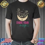 Share Your Maigc Mushroom Moon Stars Retro T-Shirt