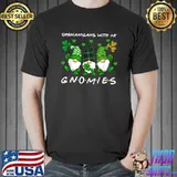 Shenanigans My Gnomies St Patrick's Day Gnome Shamrock Leopard Plaid Hearts T-Shirt