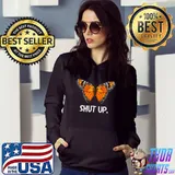 Shut Up Pretty Orange Butterfly Sarcastic Attitude T-Shirt Hoodie