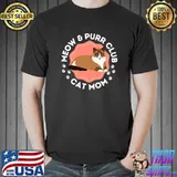 Siamese Cat Meow & Purr Club Cat Dad Paw Cat T-Shirt