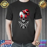 Skeleton Skull Clown Skull Circus Clown Face Scary Clown T-Shirt