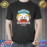 Sleeping By Day Gaming By Night Stars Vintage Christmas Gamer T-Shirt