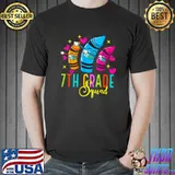 Smarter Seventh Grade Squad 100th Day Of School Heart Crayons T-Shirt