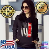Snowboarding Snowboard Distressed American Flag Mountain T-Shirt Hoodie