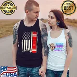Snowboarding Snowboard Distressed American Flag Mountain T-Shirt Tank Top