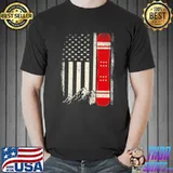 Snowboarding Snowboard Distressed American Flag Mountain T-Shirt