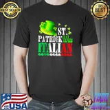 St Patrick Was Italian St Patrick's Day Hat Clover Vintage T-Shirt
