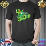 St Patricks Day Leprechaun Monster Truck Lucky Shamrock Boys T-Shirt