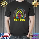 Teach Inspire Lead 100th Day Of School Teacher 100 Days Smarter Rainbow Leopard T-Shirt