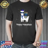 Th Happy Hanukkah Menorah Chanukkah Llama Costume Gift Lover T-Shirt