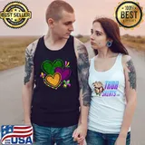 Three Mardi Gras Hearts Mardi Gras Mardi Gras Costume T-Shirt Tank Top
