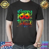 Tie Dye Happy 100th Day Of School 100 Days Teacher Student Apples T-Shirt