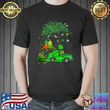 Tractor Gnomes Tree Shamrocks Happy St Patrick Day T-Shirt