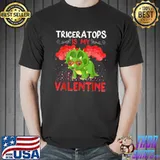 Triceratops Is My Valentine Hearts Triceratops Valentine Day T-Shirt